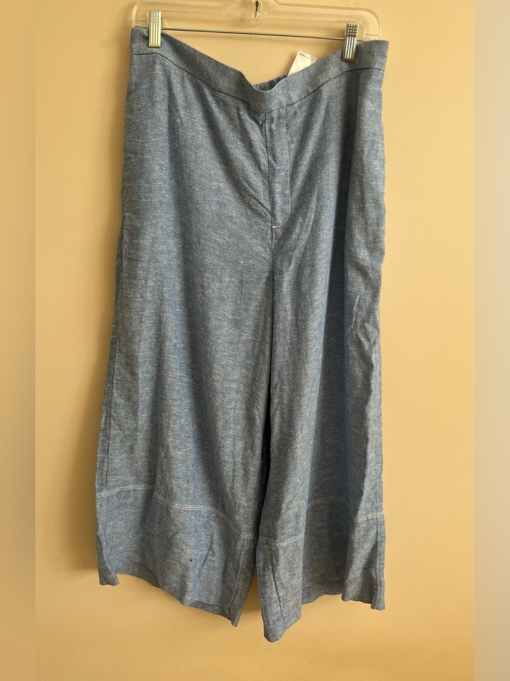 NWT-Banana Republic Factory Linen-Blend Wide-Leg Cropped Pant, Large